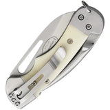 Myerchin Generation 2 Crew Bone AF377 - Locking Marlin Spike Sheepsfoot Blade White Bone Handle by Myerchin