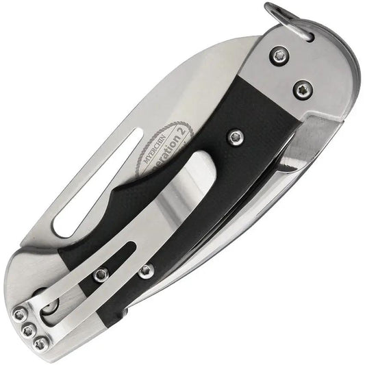 Myerchin Generation 2 Crew Pro G10 BF377 - Sheepsfoot Blade, Linerlock, Locking Marlin Spike, Black G10 Handle by Myerchin