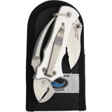 Myerchin Sailors Tool Linerlock Silver P300SL - Stainless Serrated Blade With Marlin Spike And Pliers by Myerchin