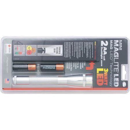 Maglite 53043 Mini Mag-Lite 2AA Silver Survival LED Flashlight (ML53043) by Mag-Lite