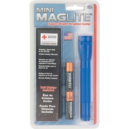 Maglite M2A11H Blue MiniMag 2 Cell AA Flashlight with Holster – Model ML06055 by Mag-Lite