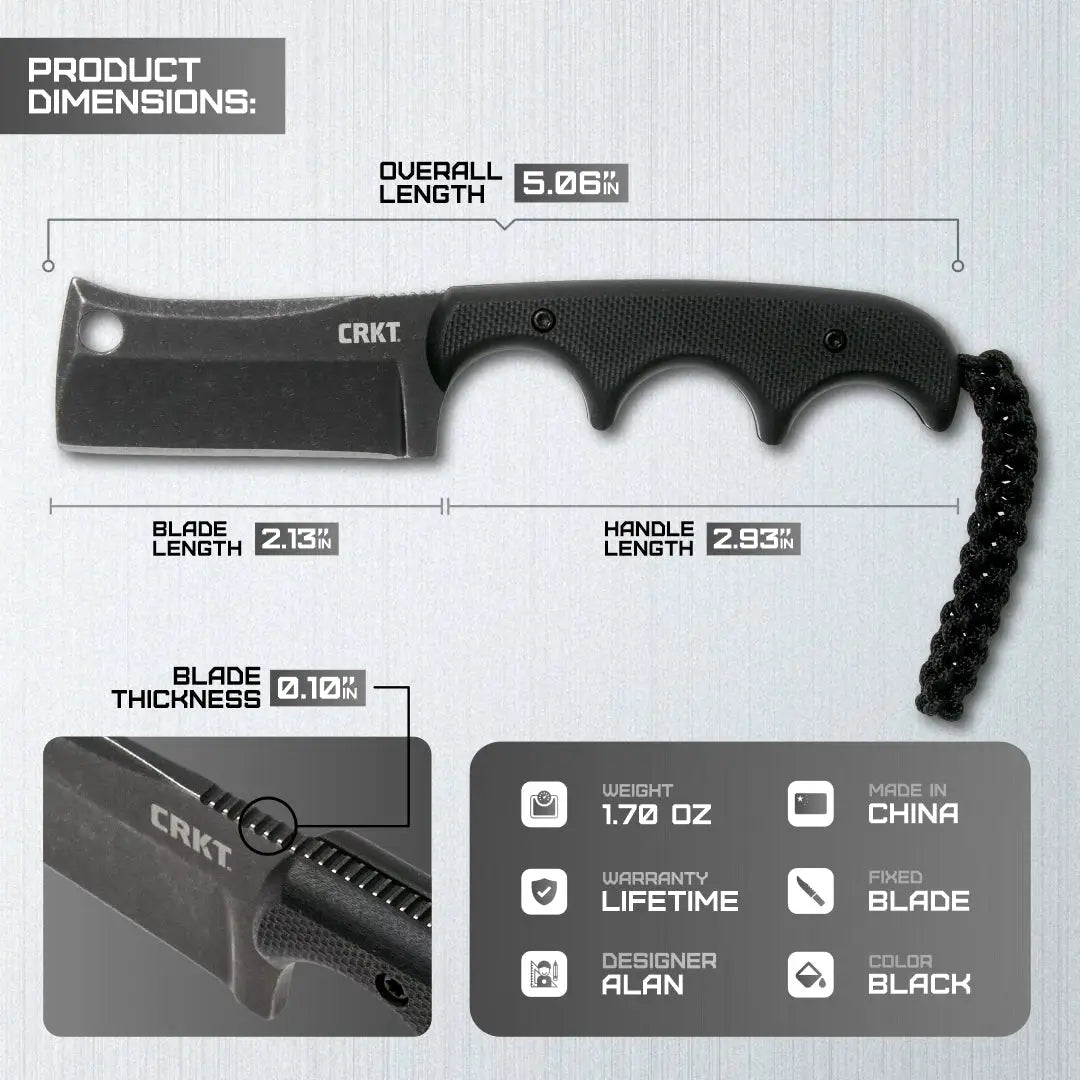CRKT Minimalist Cleaver Blackout 2383K EDC Knife For Everyday Carry Compact And Durable by CRKT