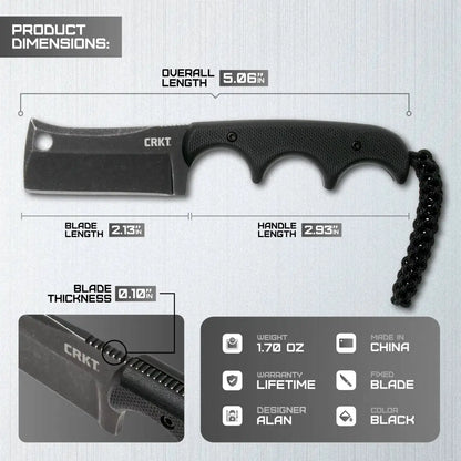 CRKT Minimalist Cleaver Blackout 2383K EDC Knife For Everyday Carry Compact And Durable by CRKT