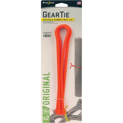 Nite Ize GearTie 18 Inch Rubber Coated Twist Tie Two Pack for Secure Home Shop and Outdoor Use by Nite Ize