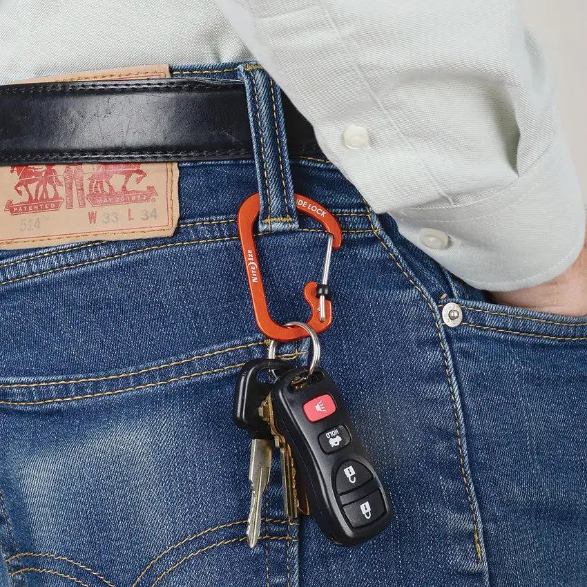 Nite Ize Locking Carabiner SlideLock No3 Orange Compact Aluminum 2.25 Inch EDC Clip For Hikers by Nite Ize