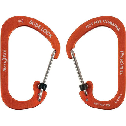 Nite Ize Locking Carabiner SlideLock No4 Orange For Outdoors Enthusiasts And Everyday Organizers by Nite Ize