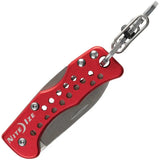 Nite Ize DoohicKey Key Chain Knife KMTK-10-R7 Compact Satin Blade Red Aluminum Handle For Everyday Carry by Nite Ize