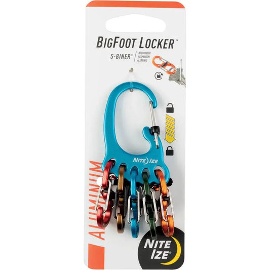 Nite Ize BigFoot KeyRack Compact Key Organizer With Slidelock Carabiner Aluminum EDC Secure Key Management Teal by Nite Ize