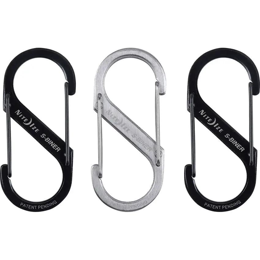 Nite Ize S Biner Stainless 3 Pack Carabiners For Everyday Gear Organization Double Gated Durable by Nite Ize