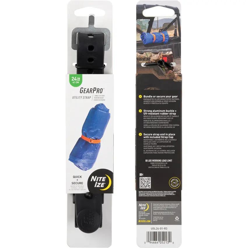 Nite Ize GearPro Utility Strap 24in Durable Aluminum Buckle UV Resistant Rubber Secures Gear for Home Outdoors by Nite Ize