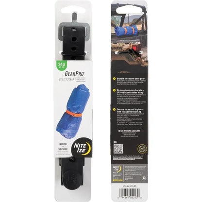 Nite Ize GearPro Utility Strap 24in Durable Aluminum Buckle UV Resistant Rubber Secures Gear for Home Outdoors by Nite Ize