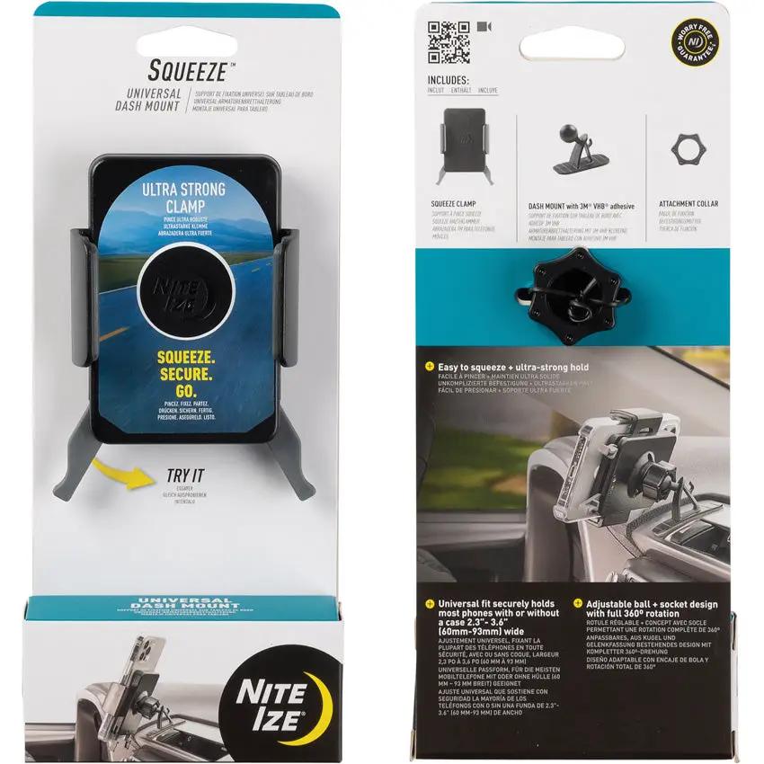 Nite Ize Squeeze Dash Mount SUDK01R8 One Handed Car Phone Holder Fits 2.3 to 3.6 Inch Phones For Drivers by Nite Ize