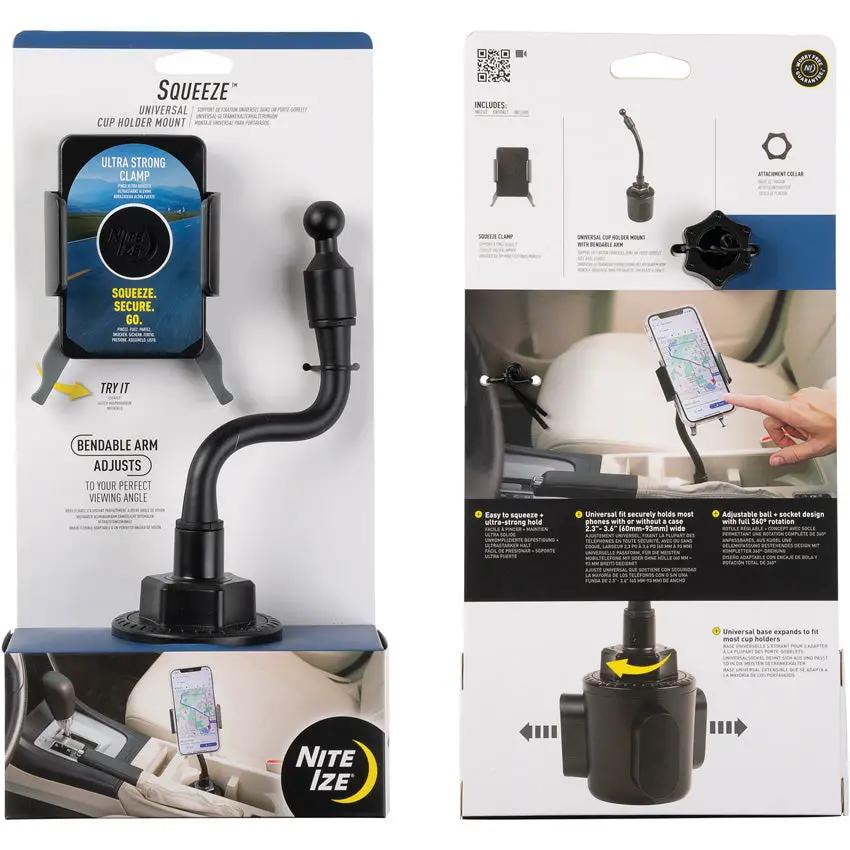 Nite Ize Squeeze Cup Holster Mount Compact Adjustable Phone Holder For On The Go by Nite Ize