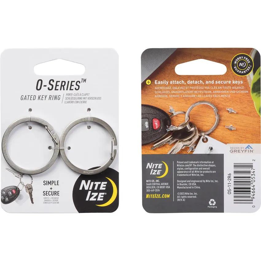 Nite Ize O-Series Gated Key Ring OS-11-2R6 Pack Of Two With Spring Gate For Everyday Carry Rugged Stainless Steel by Nite Ize