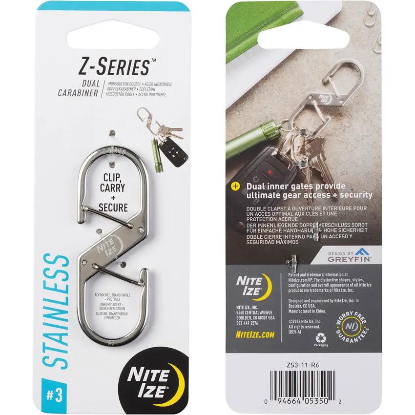 Nite Ize Z Series Dual Carabiner Three ZS3 11 R6 Stainless Key Carrier For Quick Access And Everyday Carry by Nite Ize