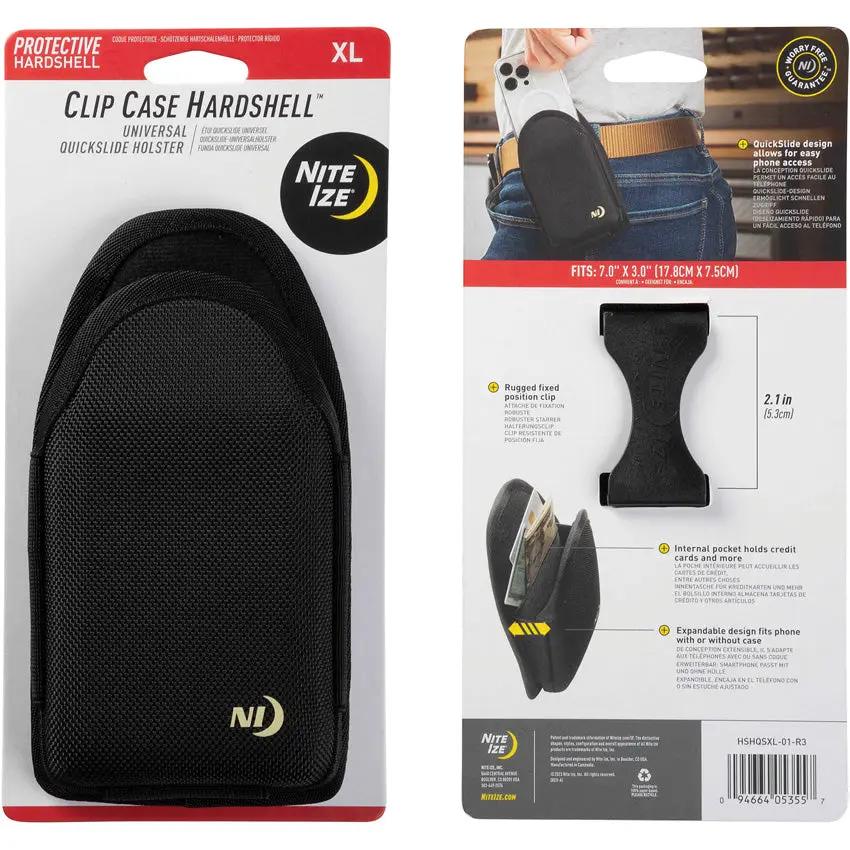 Nite Ize Clip Case Hardshell Universal XL Quickslide Holster for Large Phones with Rugged Protection and Quick Access by Nite Ize