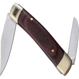No Box Tools Whittler - Satin Finish 5Cr15MoV Stainless Clip And Sheepsfoot Blades, Brown Wood Handle by No Box Tools