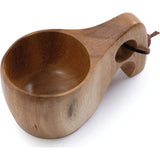 No Box Tools Kuksa Wooden Cup 4oz Sustainably Sourced Acacia Wood - Ergonomic Handle With Finger Hole by No Box Tools