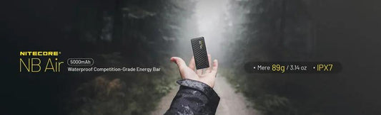 Nitecore NB Air Ultra Light 5000mAh Power Bank USB C Portable Waterproof Carbon Fiber EDC - Ultralight Outdoor Power by Nitecore