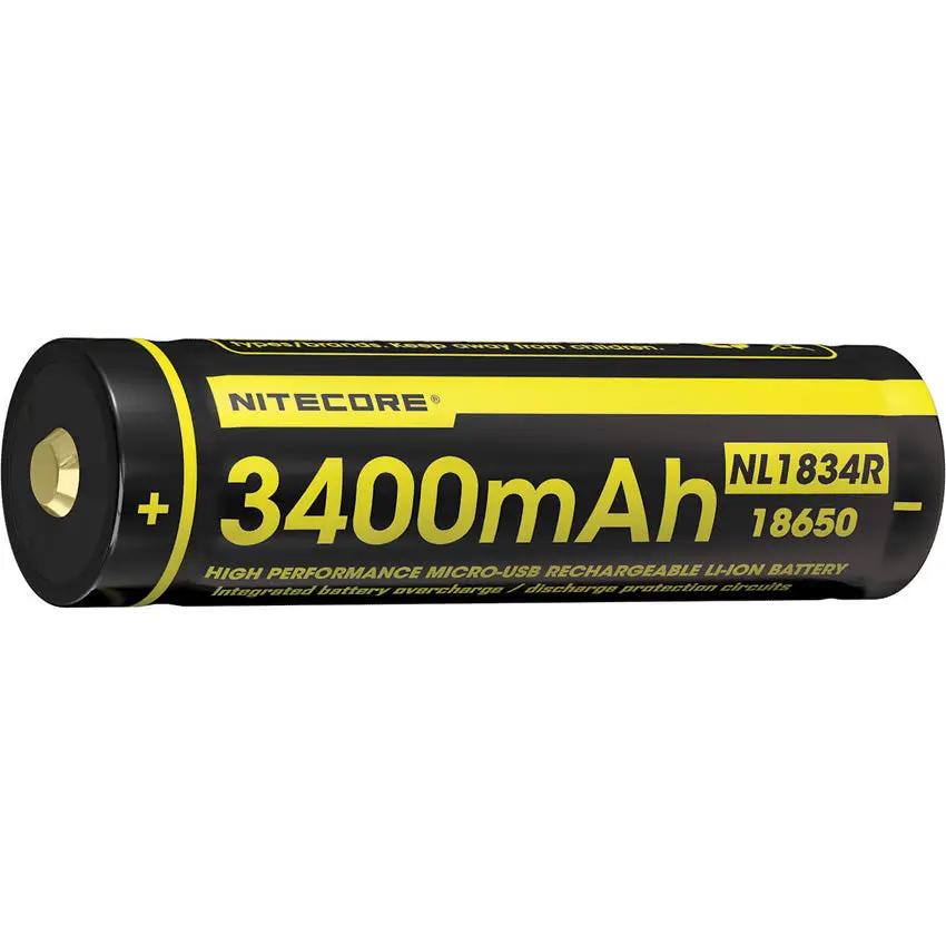 Nitecore NL1834R 3400mAh USB Rechargeable 18650 Li Ion Battery High Capacity for Flashlights and Tech Enthusiasts by Nitecore