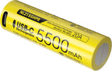 Nitecore 21700 Rechargeable Battery NL2155HPR 5500mAh 20A Discharge USB C Waterproof for Outdoor Enthusiasts by Nitecore