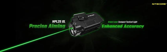 Nitecore NPL25 GL Compact Tactical Light 900LM - Integrated Green Laser For Glock Pistols by Nitecore