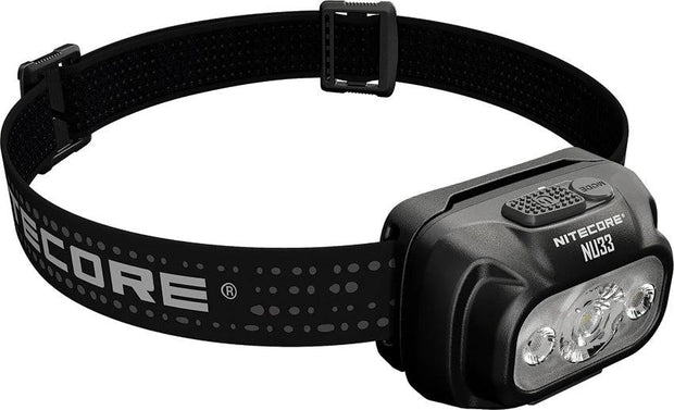 Nitecore NU33 Headlamp Rechargeable Outdoor Light for Campers and Runners with Water Resistant Build and SOS Strobe by Nitecore