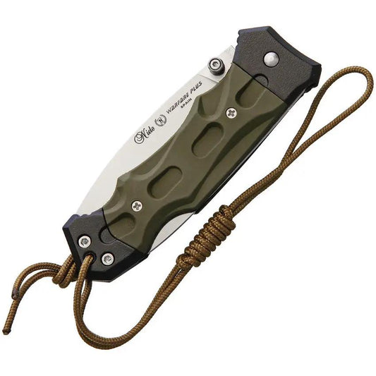 Nieto Warfare Plus Lockback Knife - 3 Inch Satin Blade With Green Forprene Handle For EDC And Tactical Use by Nieto