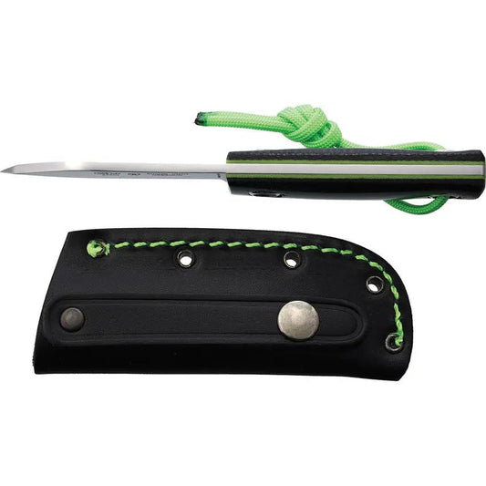 Nieto Nessmuk Knife Mini Yute For Outdoor Enthusiasts Premium Satin 3in Blade Full Tang Leather Belt Sheath by Nieto