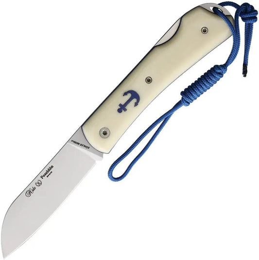 Nieto Poseidon Lockback Knife 3In Satin N690 Blade White Micarta Handle Premium EDC Enthusiasts by Nieto