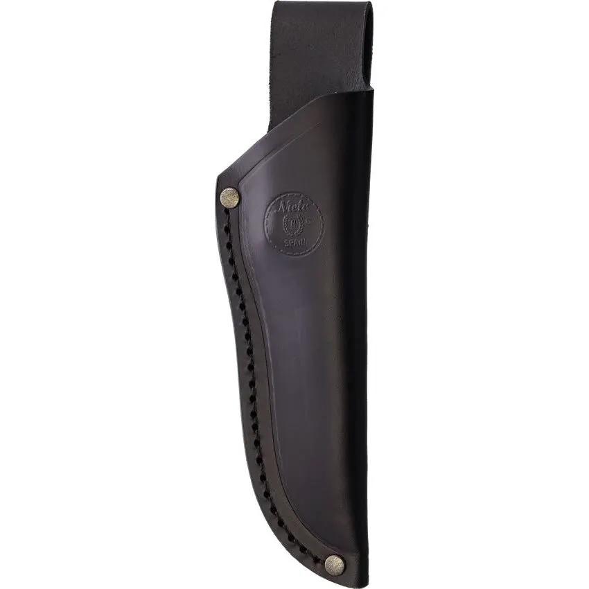 Nieto Coyote Fixed Blade Knife 6 Inch Satin Blade Full Tang Black Canvas Micarta Handle For Outdoors by Nieto