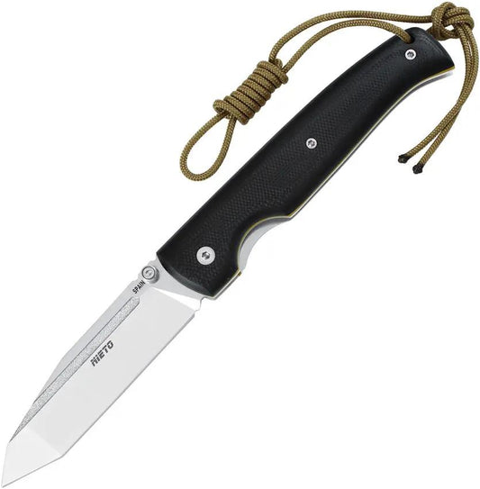 Nieto Yama Premium Linerlock Knife For EDC Enthusiasts With Black G10 Handle And Satin N690 Tanto Blade by Nieto