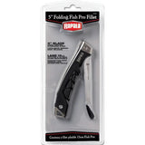 Rapala Folding Pro Fillet Lockback FFPF5 - 5 Inch Satin Blade 6.25 Inch Closed Black Rubberized Handle by Rapala