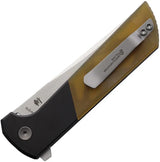 North Mountain Blade Chop2 Button Lock - Copper Five Layer Wave Steel Tanto Blade by North Mountain Blade