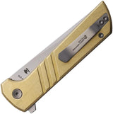 North Mountain Blade Chop 2 Button Lock Brz Stripe 2403-S - SLD-Magic SAN MAI Tanto Blade by North Mountain Blade
