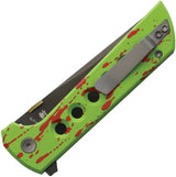 North Mountain Blade Chop 2 Button Lock Zombie 2404-H-ZOM - Zombie Green Aluminum Handle With Black DLC Blade by North Mountain Blade