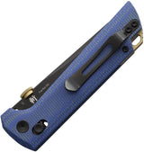 North Mountain Blade Chop 2 Crossbar Lock - Blue Micarta Handle And D2 Tool Steel Tanto Blade by North Mountain Blade