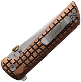 North Mountain Blade Chop Copper Button Lock Knife - SLD-Magic SAN MAI Tanto Blade by North Mountain Blade