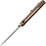 North Mountain Blade Chop Copper Button Lock Knife - SLD-Magic SAN MAI Tanto Blade by North Mountain Blade