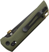 North Mountain Blade Chop 2 Crossbar Lock Knife - Green Canvas Micarta Handle D2 Tool Steel Tanto by North Mountain Blade