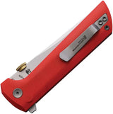 North Mountain Blade Chop 2 Button Lock - Red G10 Handle With SLD-Magic San Mai Tanto Blade by North Mountain Blade