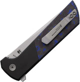 North Mountain Blade Chop 2 Button Lock CF Blue - SLD Magic SAN MAI Tanto Blade For Everyday Carry by North Mountain Blade