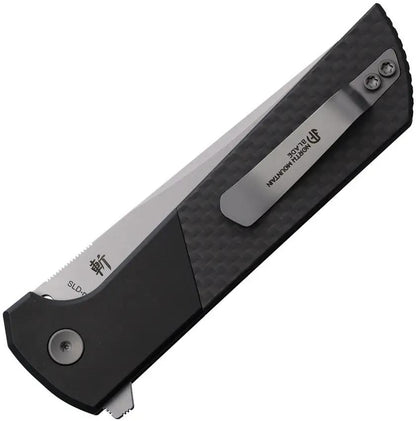 North Mountain Blade Chop 2 Button Lock CF San Mai Tanto Folding Knife - Carbon Fiber Handle by North Mountain Blade