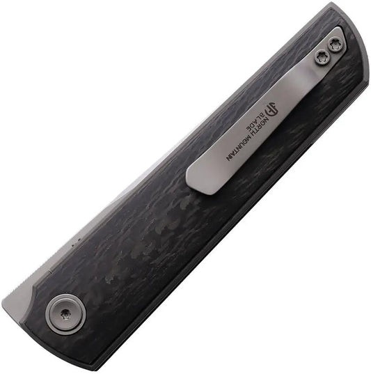 North Mountain Blade Chop 4 Linerlock Clip 3K CF 2412 CFCP - 3K Carbon Fiber Handle With Pocket Clip by North Mountain Blade