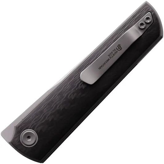 North Mountain Blade Chop 4 Linerlock Tanto 3KCF Carbon Fiber Handle With Storage Case - SLD Magic Steel Blade by North Mountain Blade