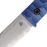 North Mountain Blade Chop Mini Fixed Blade Blue Tanto 7.5 Inch Overall Full Tang G10 Handle Lanyard Hole Kydex Sheath by North Mountain Blade