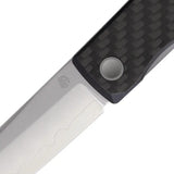 North Mountain Kaiken Linerlock Knife - Twill Carbon Fiber Handle, SAN MAI Blade, 3.5in Blade, Extended Tang by North Mountain Blade