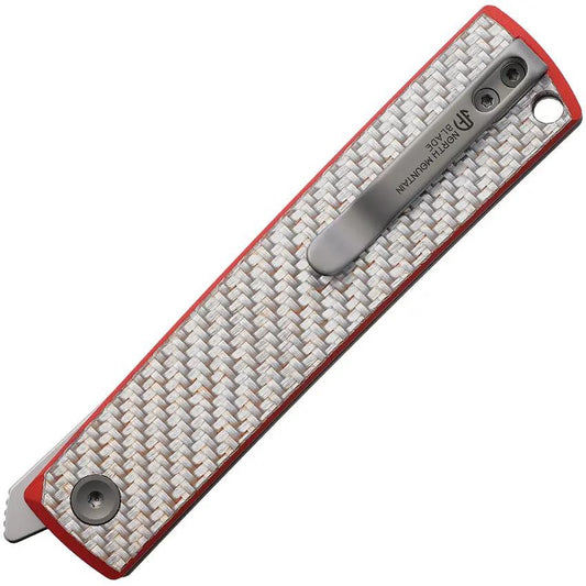 North Mountain Blade Kaiken Linerlock - Red Carbon Fiber Handle With SAN MAI Blade by North Mountain Blade