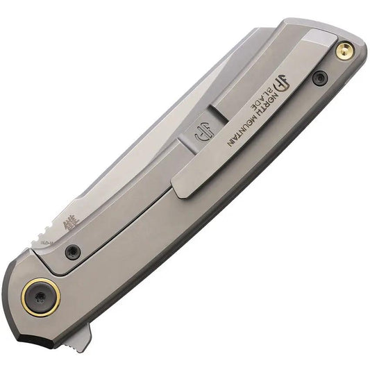 North Mountain Blade Echo Framelock Smooth Titanium Handle And SLD MAGIC Blade With Extended Tang by North Mountain Blade