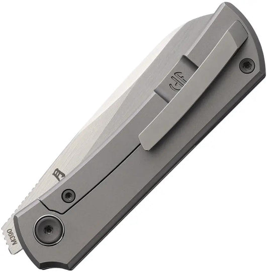 North Mountain Blade Moon Framelock Ti 2526-FLAT - Brushed Titanium Handle With M390 Blade by North Mountain Blade